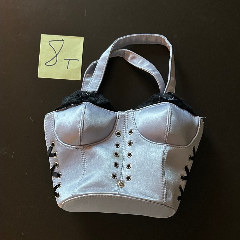 Stylish White Corset Mini Bag